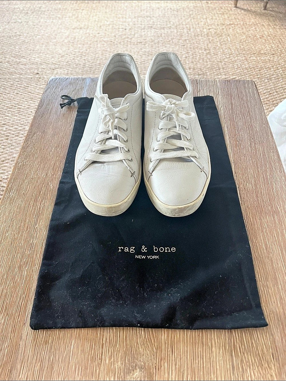 rag & bone women’s Retro Court Sneaker Leather Sneakers White EU 38